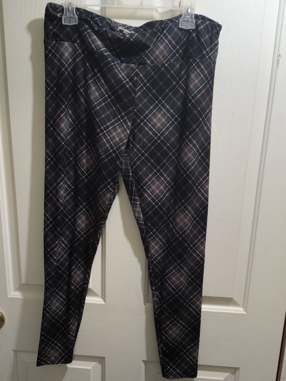 No Boundaries Black and Gray Plaid Leggings